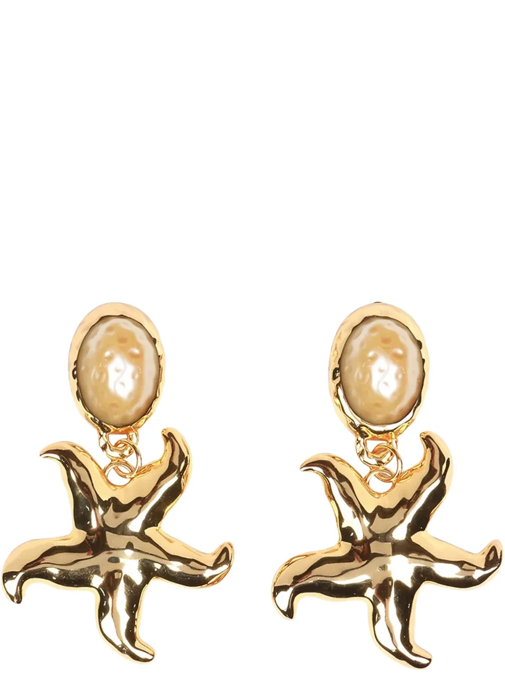 JULIETTA starfish-shape pearl-embellished earrings - Goud
