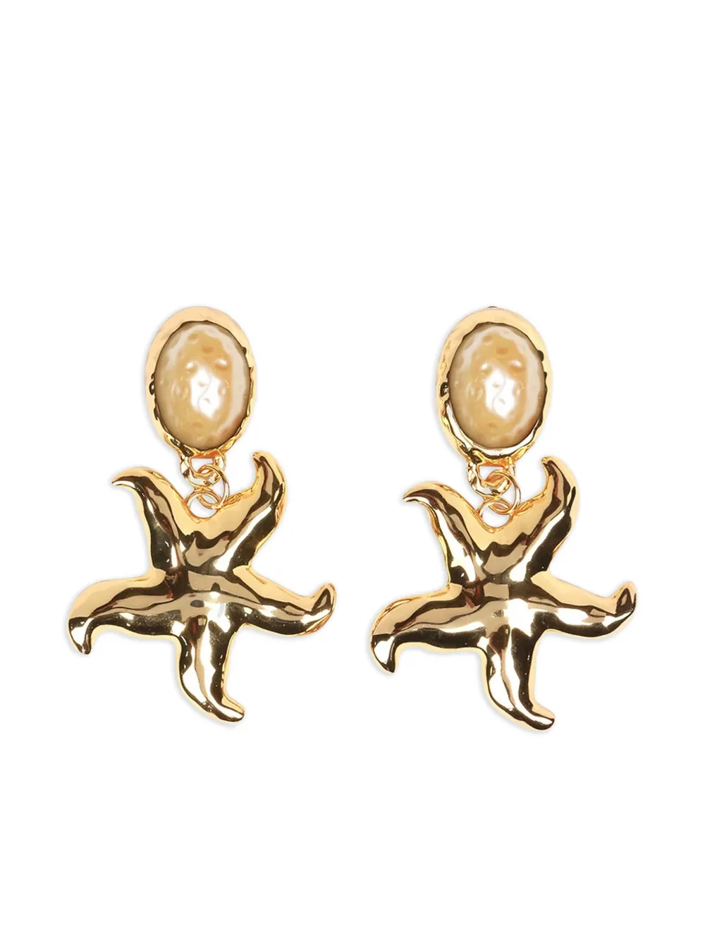 JULIETTA starfish-shape pearl-embellished earrings - ゴールドトーン JULIETTA starfish-shape pearl-embellished earrings - ゴールドトーン