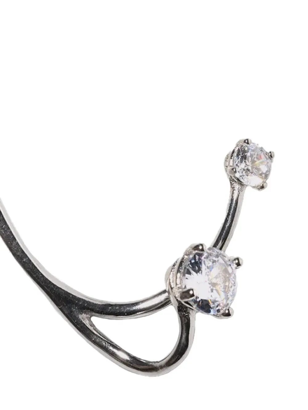 Panconesi three-point crystal ear cuff - Zilver