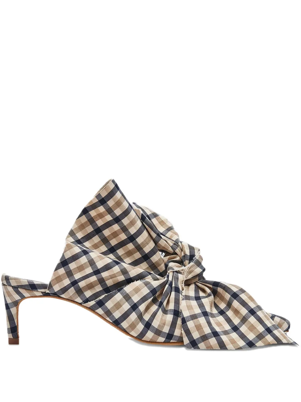 Miista 60mm Paulette bow gingham check mules - ニュートラル Miista 60mm Paulette bow gingham check mules - ニュートラル