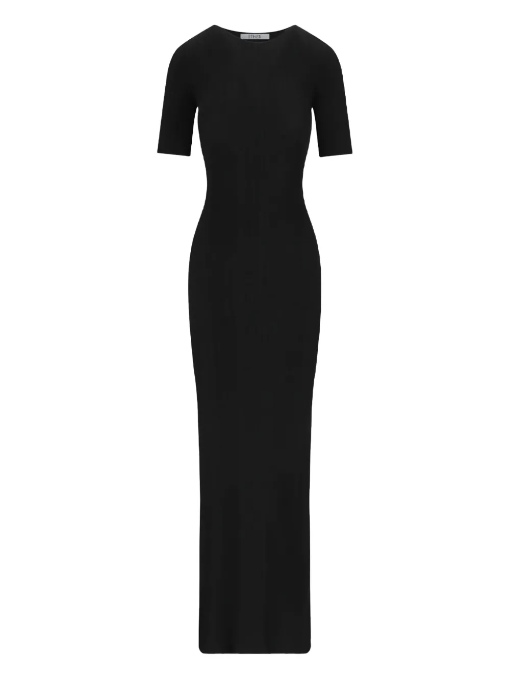 ETHER Apus ribbed midi dress | Black | Image 1