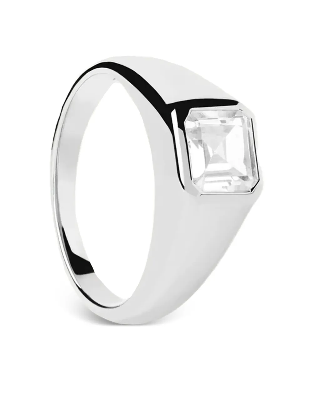 PD PAOLA square-shimmer stamp ring | Silver | Image 1