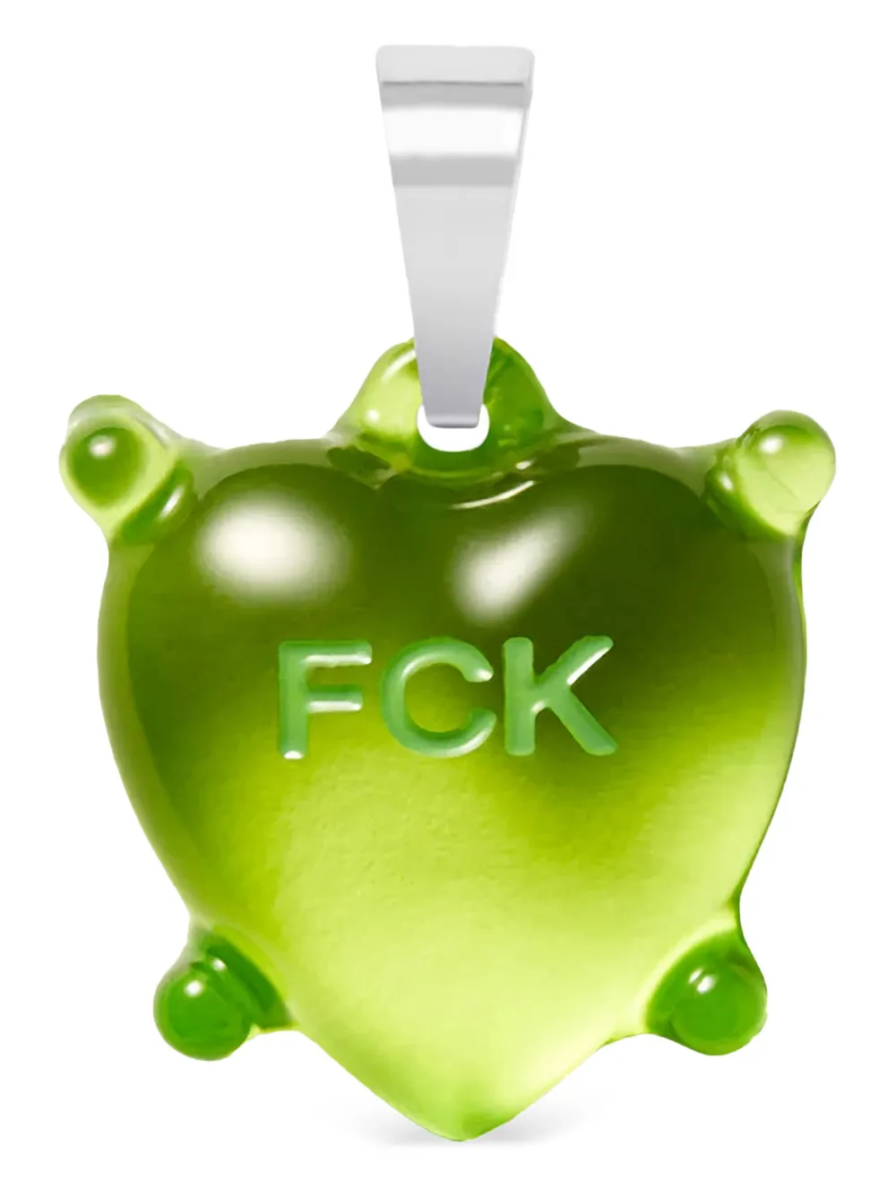 Crystal Haze Dilemma Heart 'fck' Necklace Pendant In Green