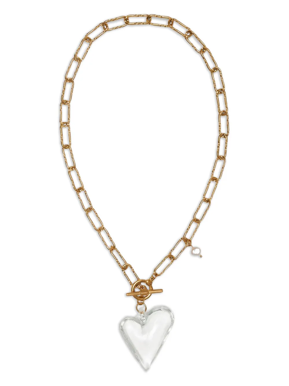 Labelled Jewellery Heart Of Glass ネックレス - ゴールドトーン Labelled Jewellery Heart Of Glass ネックレス - ゴールドトーン