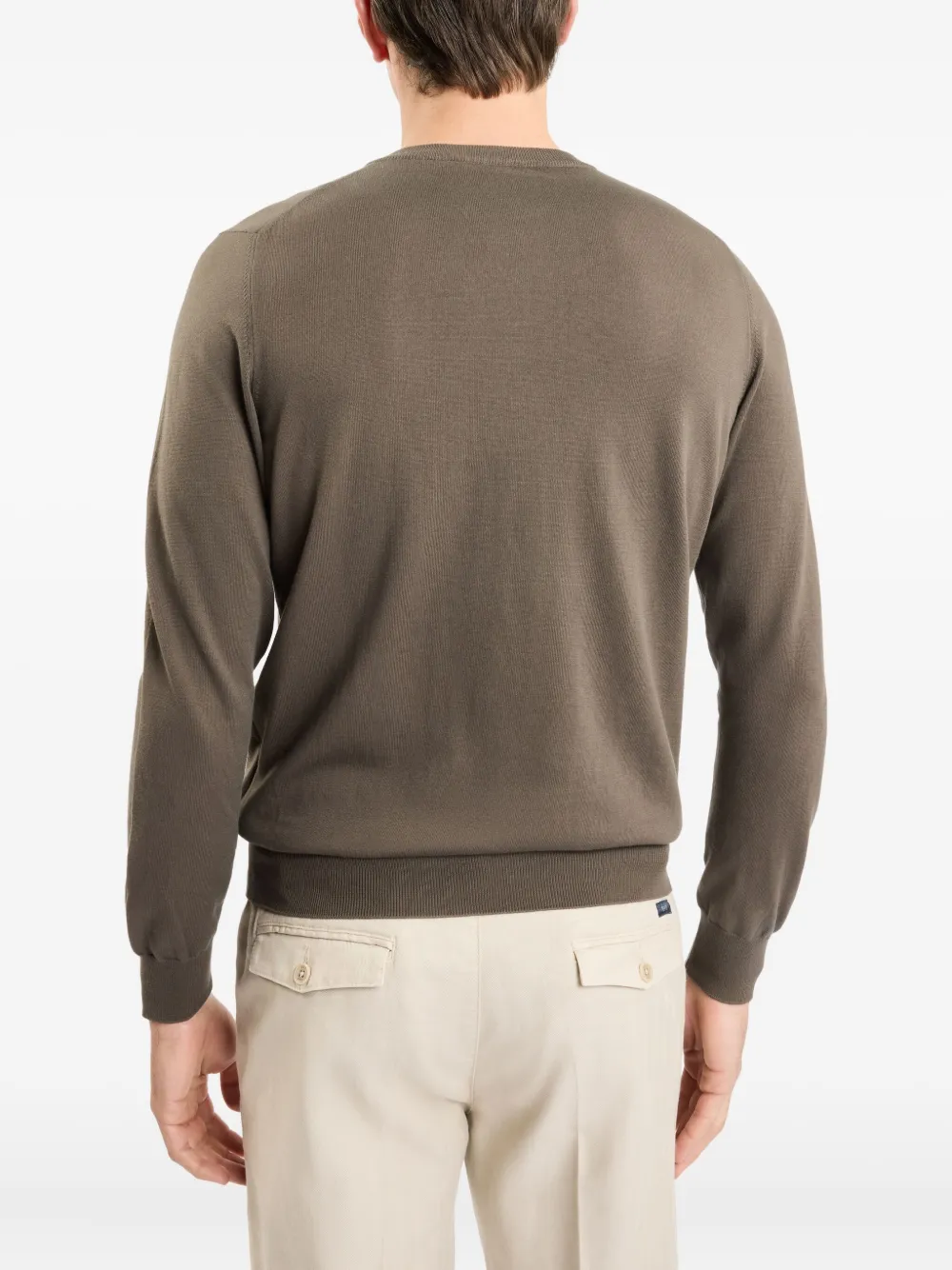 Fay Katoenen trui met ronde hals Bruin