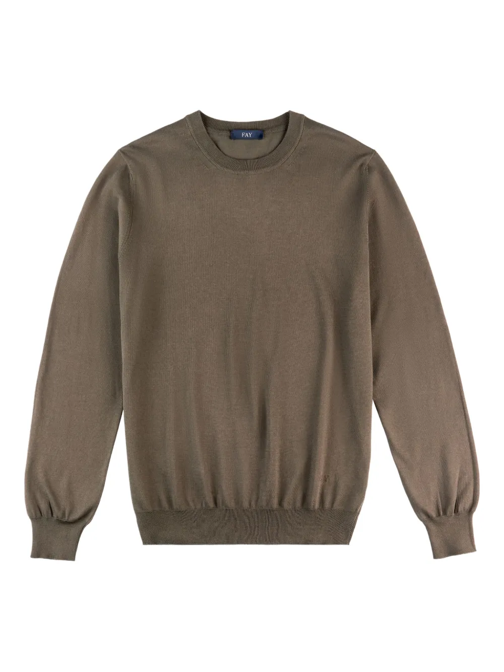 Fay round-neck cotton sweater | Brown | Image 1