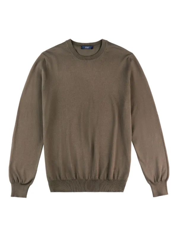Fay round-neck Cotton Sweater | Brown | FARFETCH HK