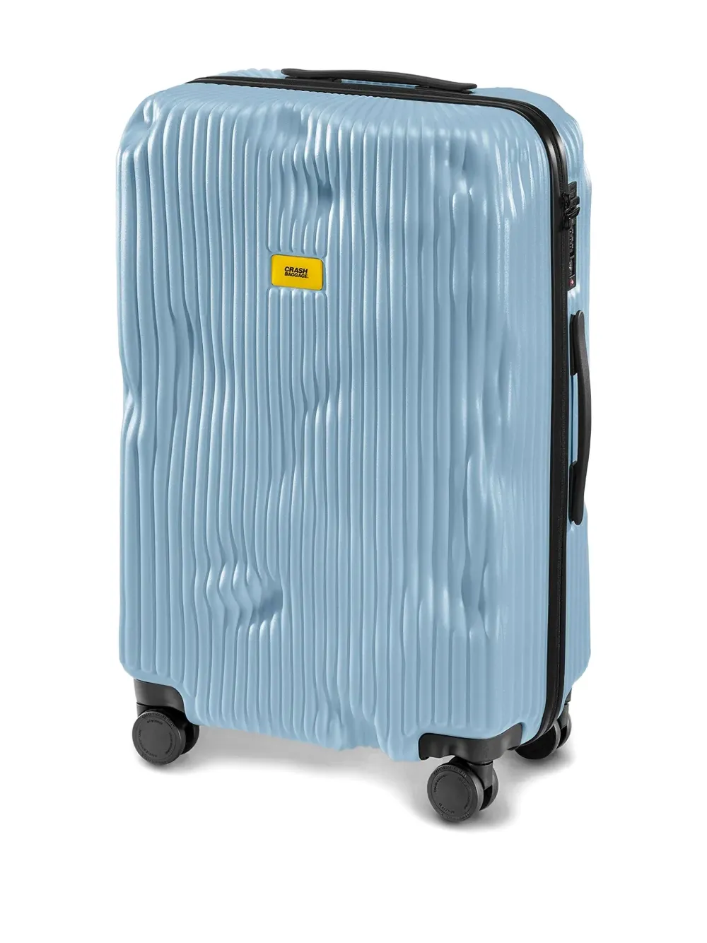 Crash Baggage Logo-detail Striped-pattern Suitcase In Blue