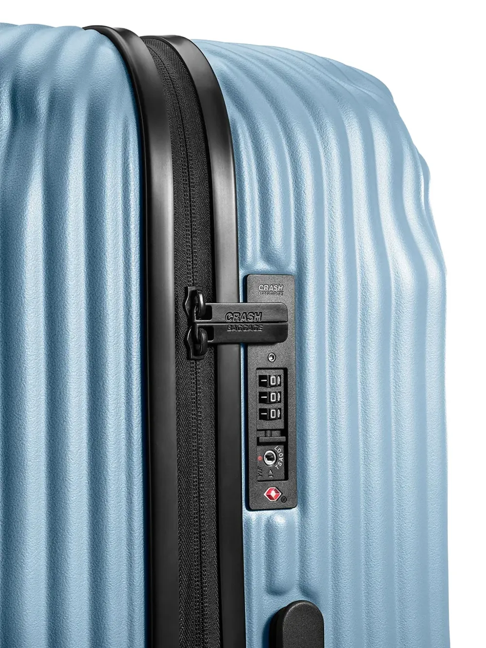 Crash Baggage Logo-detail Striped-pattern Suitcase In Blue