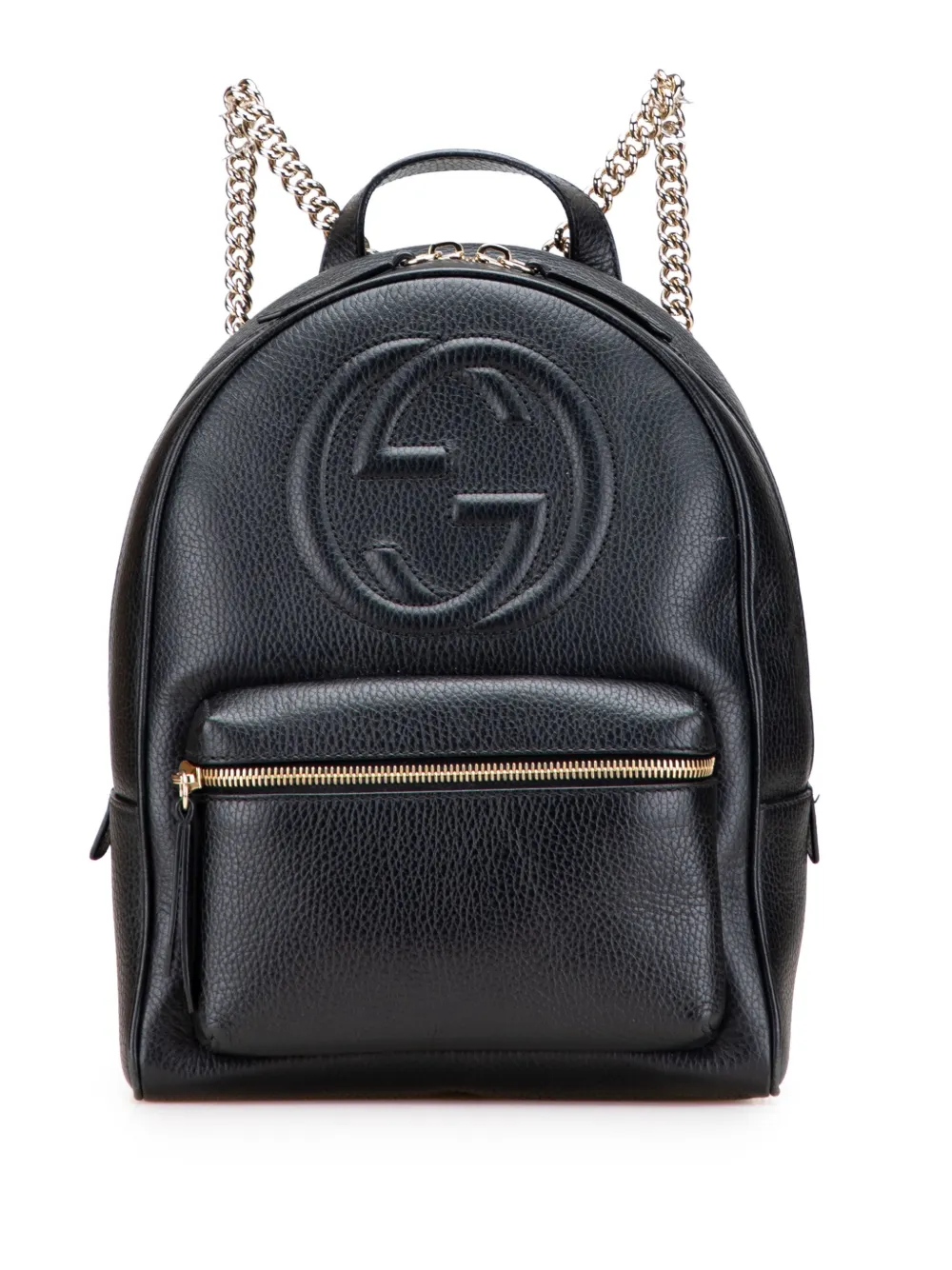 Gucci Pre-Owned 2016-2025 Pebbled Calfskin Soho Chain backpack | Black | Image 1