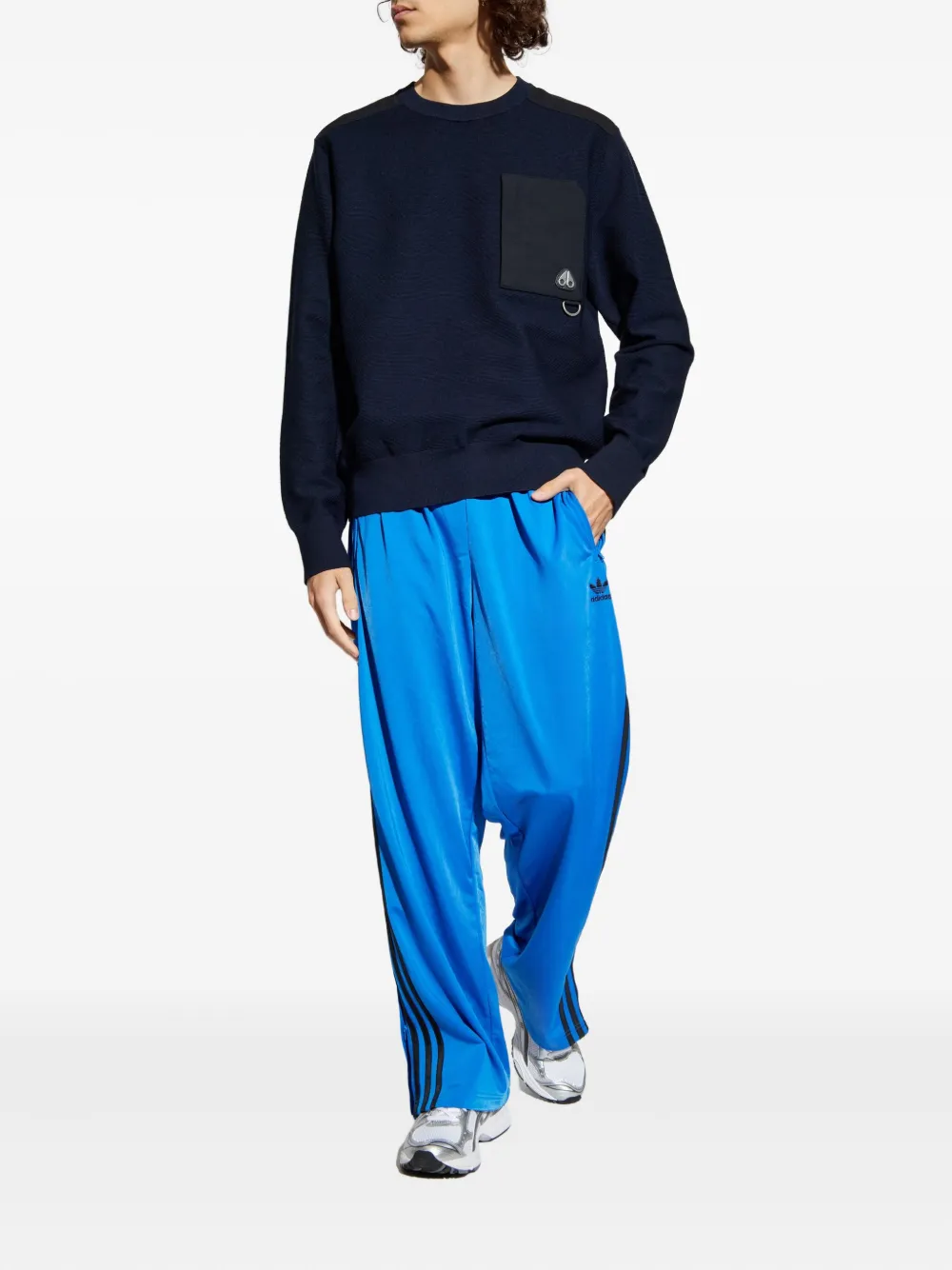 Moose Knuckles pocket-detail panelled sweater - Blauw