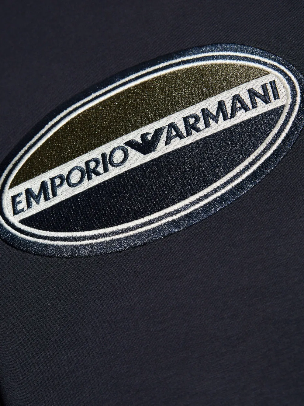Emporio Armani Embroidered-logo Hoodie In Black