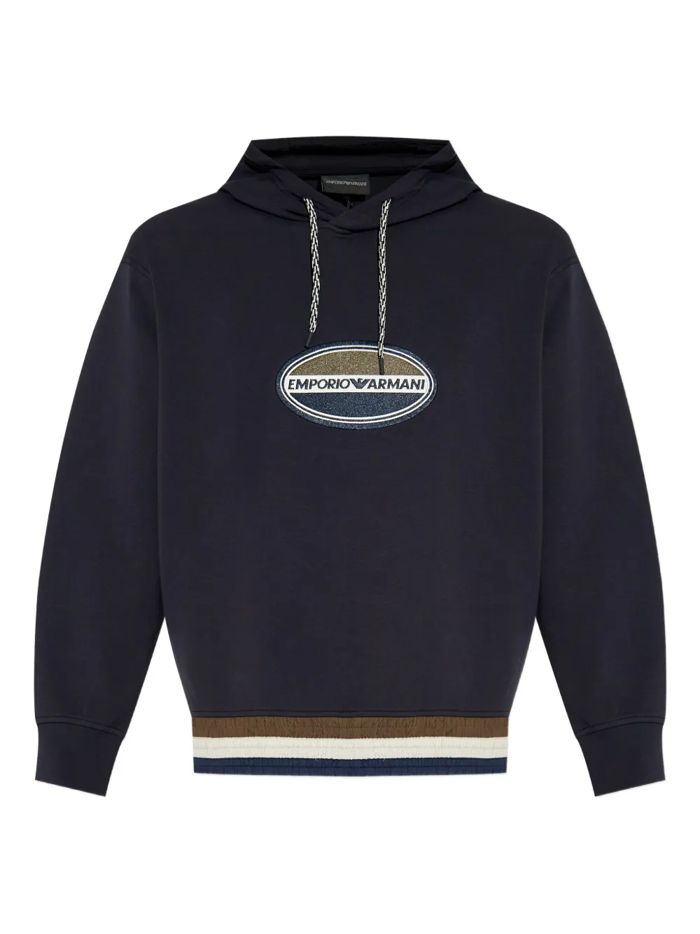 Emporio Armani embroidered-logo hoodie | Blue | Image 1