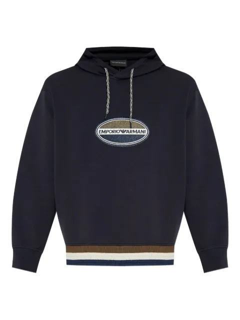 Emporio Armani embroidered-logo hoodie