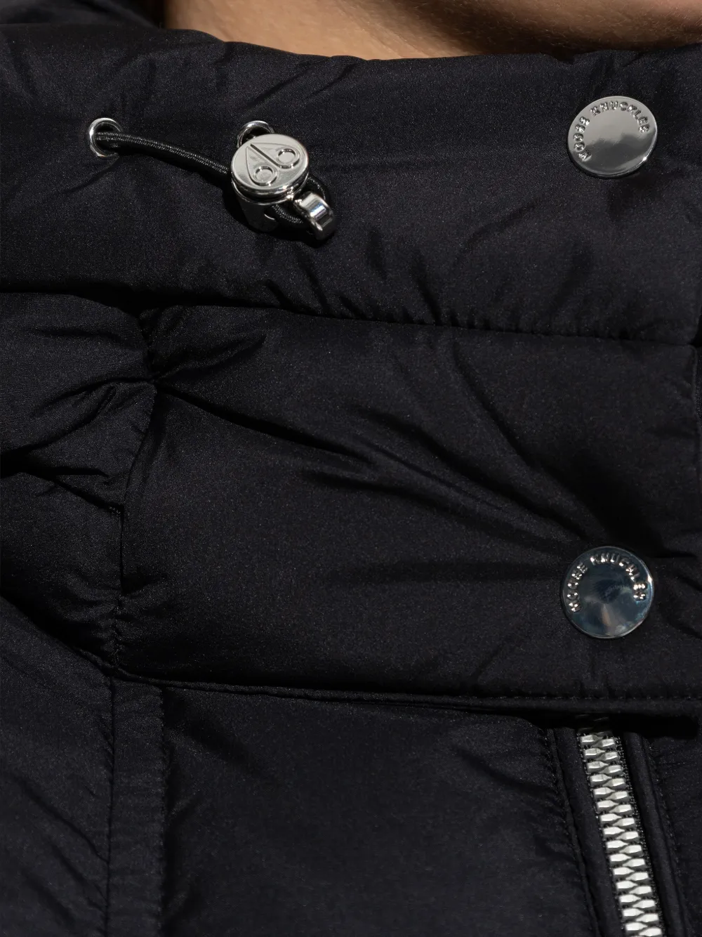 Moose Knuckles Hooded Puffer Jacket In Black