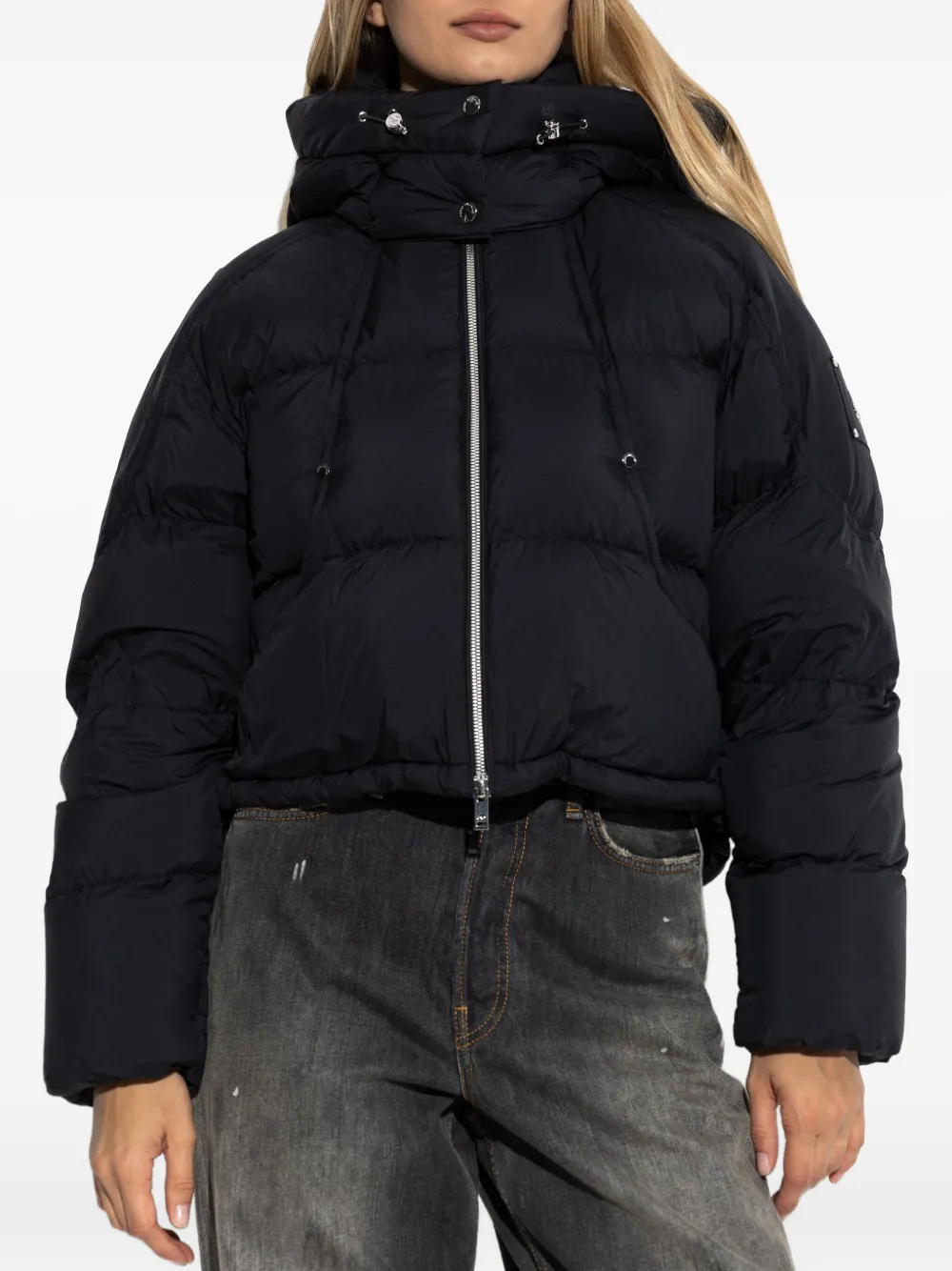 Moose Knuckles Hooded Puffer Jacket In Black