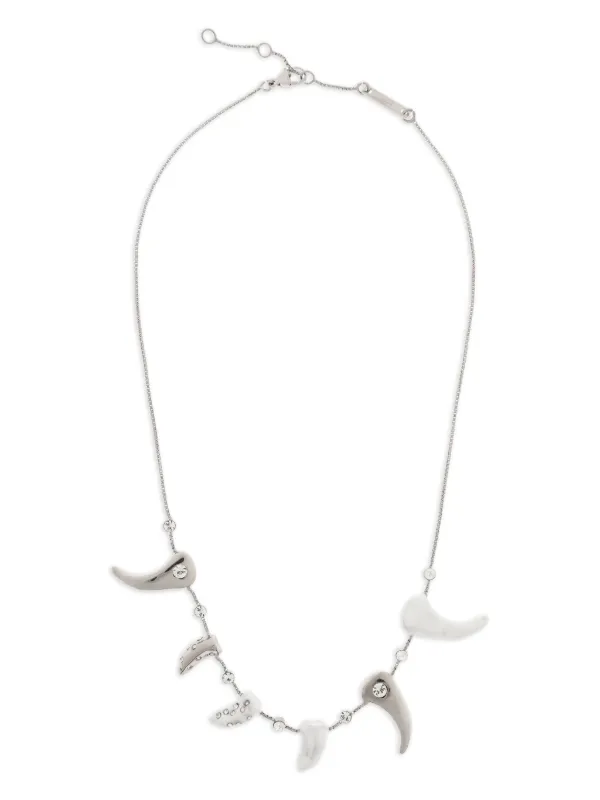 Marni Embellished-claws Necklace in Grey