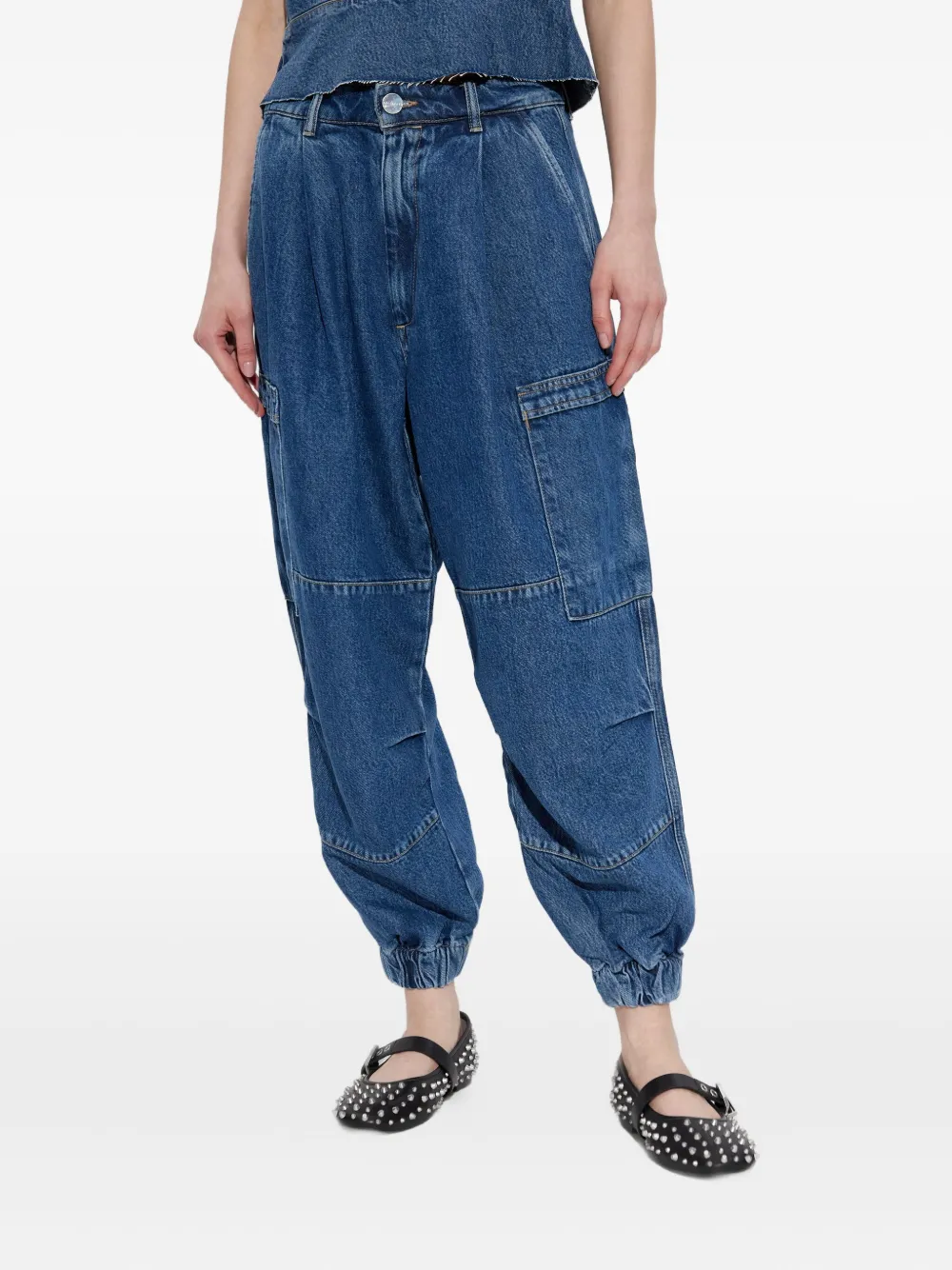 AllSaints Jeans met cargo zakken Blauw