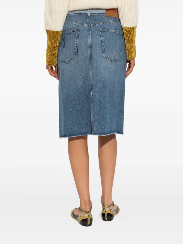 MARNI デニムスカート　40 Marni フローラル デニムスカート | ブルー | FARFETCH JP