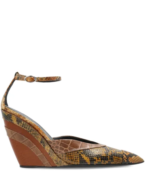 Marni 110mm snakeskin-panel wedge trainers