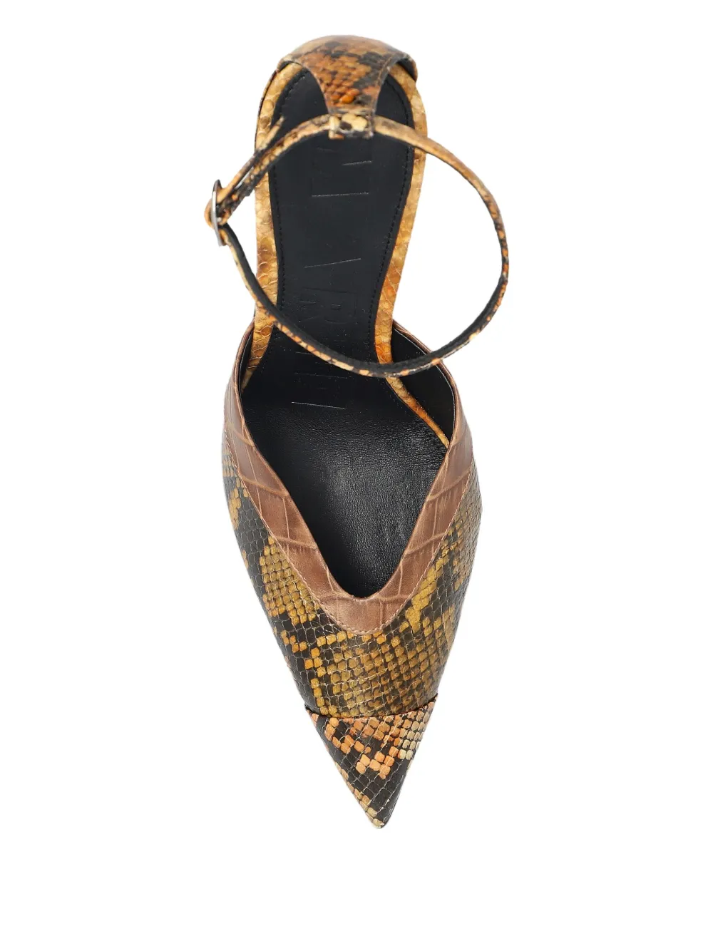 Marni 110mm snakeskin-panel wedge trainers Brown