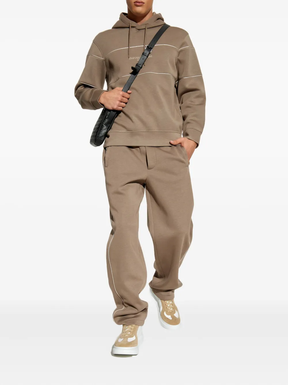 Emporio Armani Broek met zijstreep - Beige