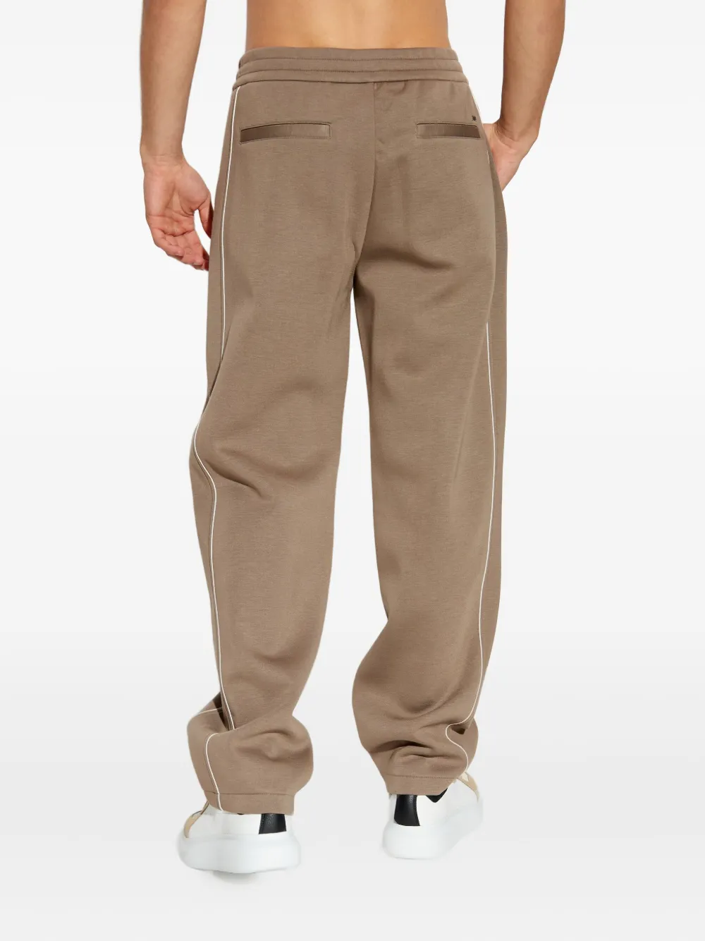 Emporio Armani Elastic Waist Sweatpants In Brown