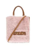 Marni shearling tote bag - Pink
