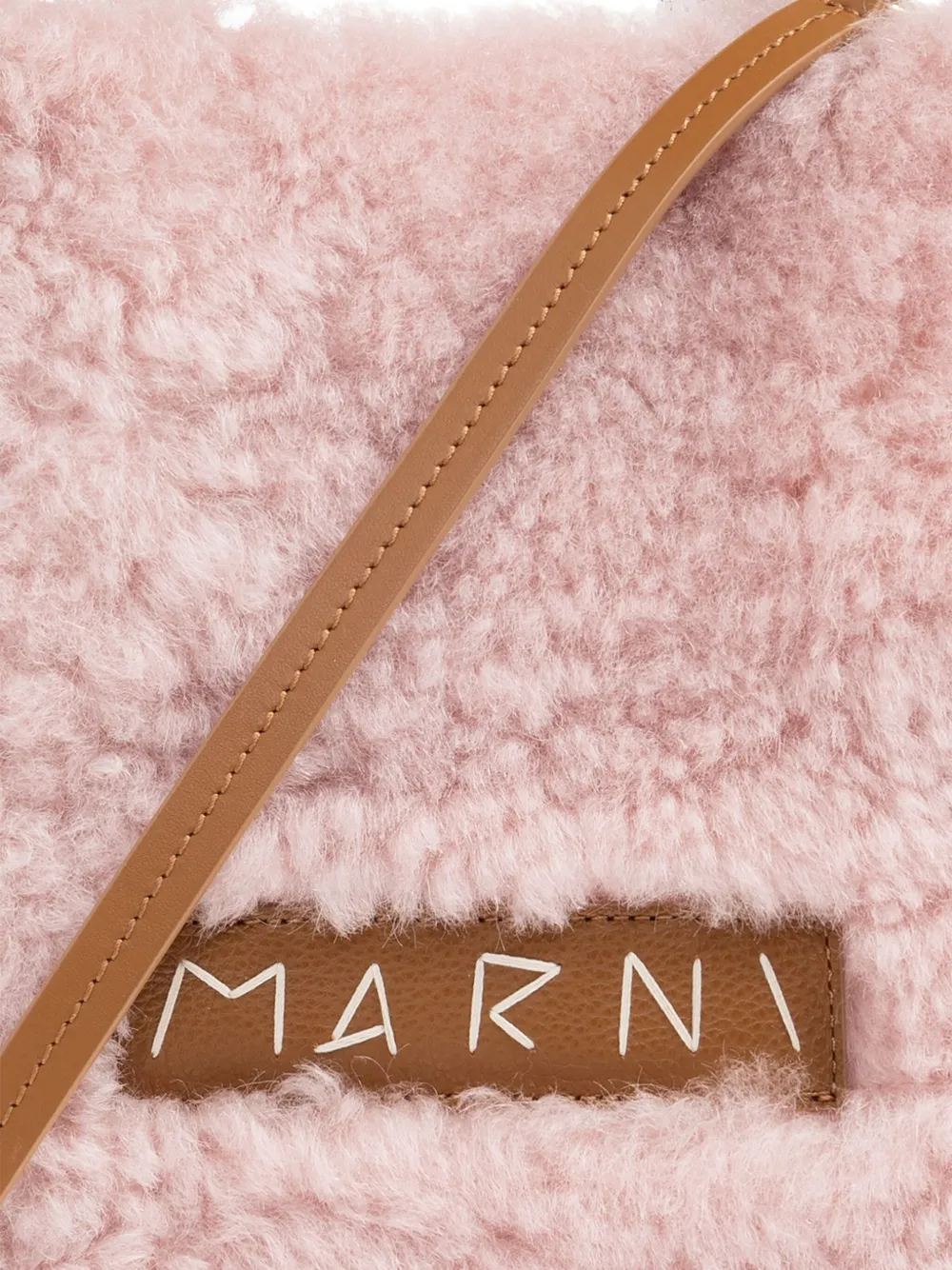 Marni Shearling Tote Bag In Pink