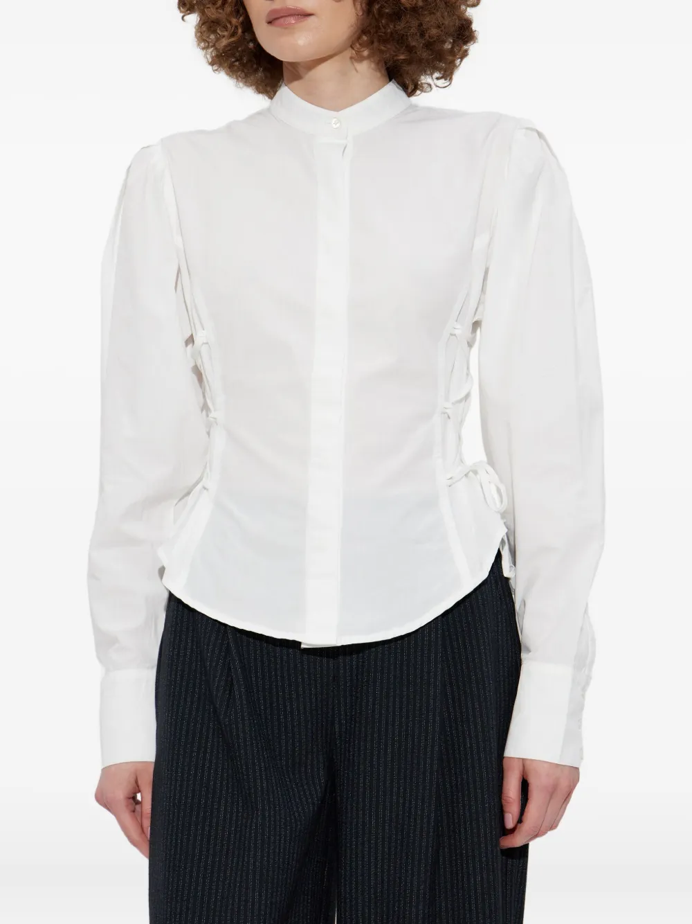 Allsaints Evanna Puff-sleeve Shirt In White