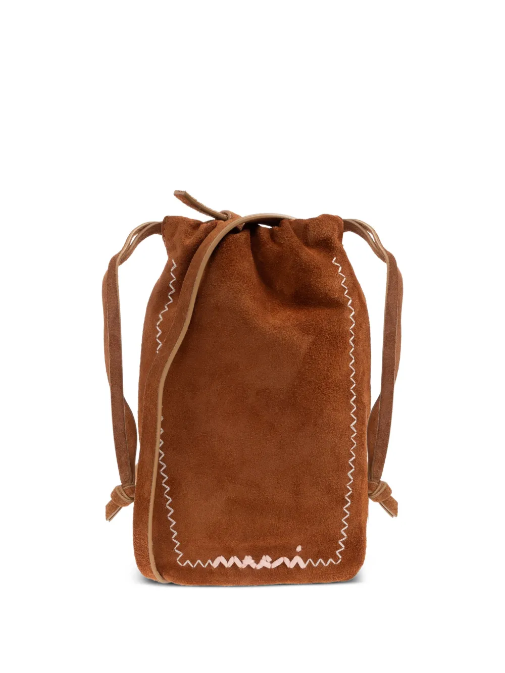 Marni drawstring suede-leather cross body bag | Brown | Image 1