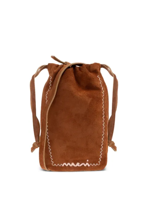 Marni drawstring suede-leather cross body bag 