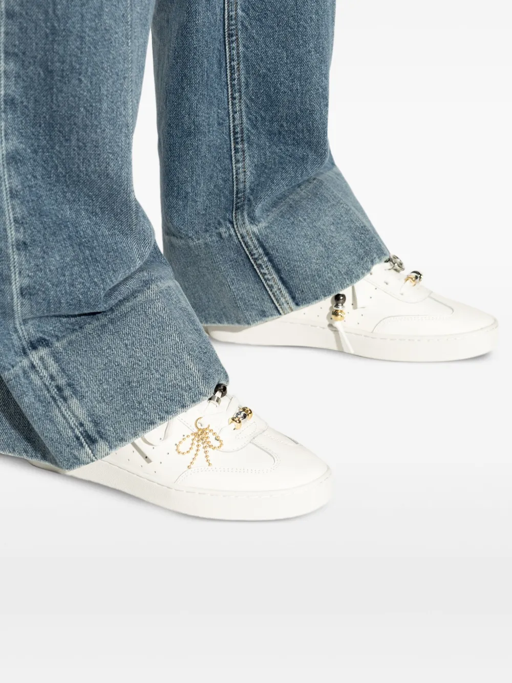Michael Kors Sneakers met strik en kralen Wit