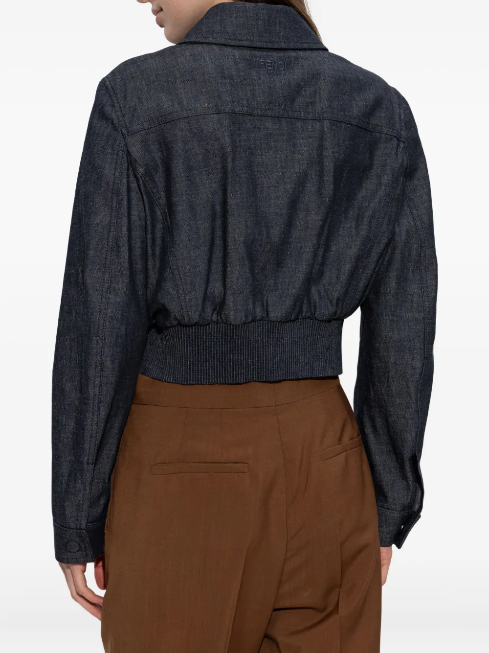 buttoned elastic-waist jacket