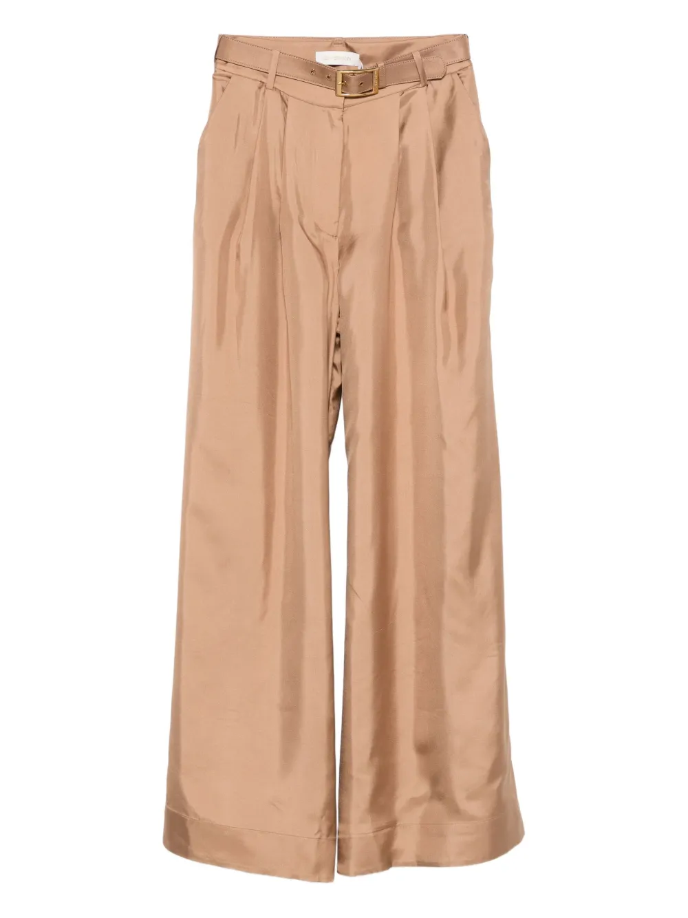ZIMMERMANN pleated belted trousers Bruin