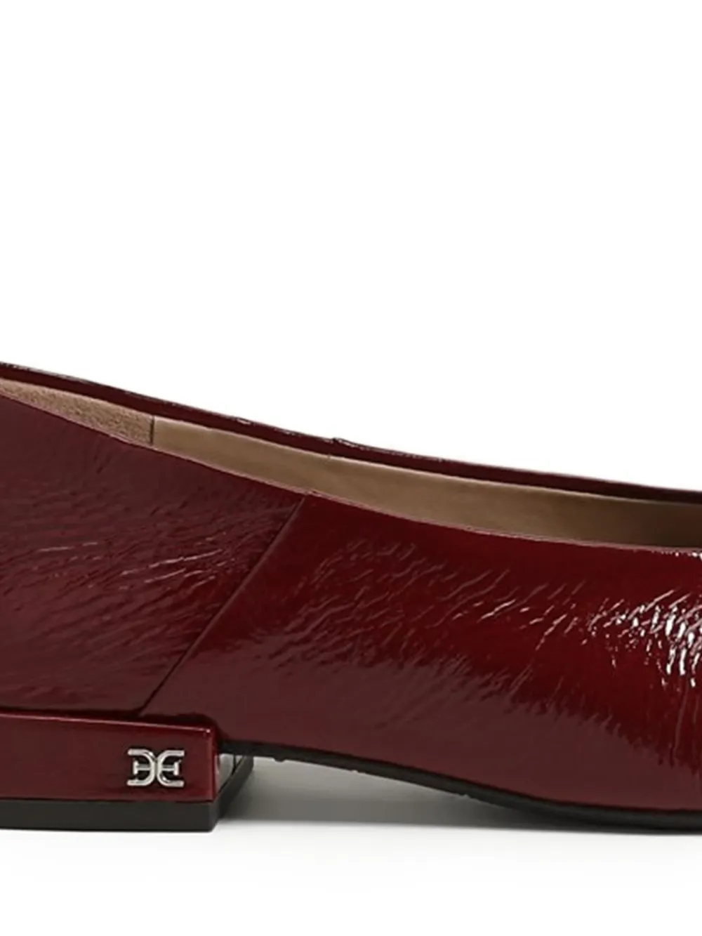 Sam Edelman Kasey Leather Square-toe Flats In Red