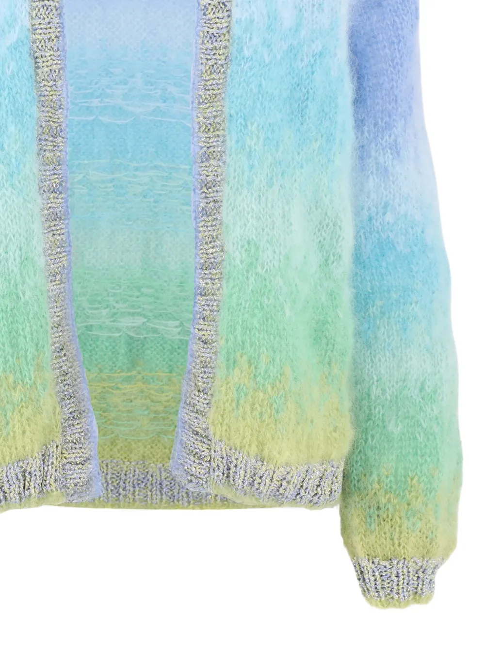 Rose Carmine Ombre-effect Open-front Cardigan In Multi