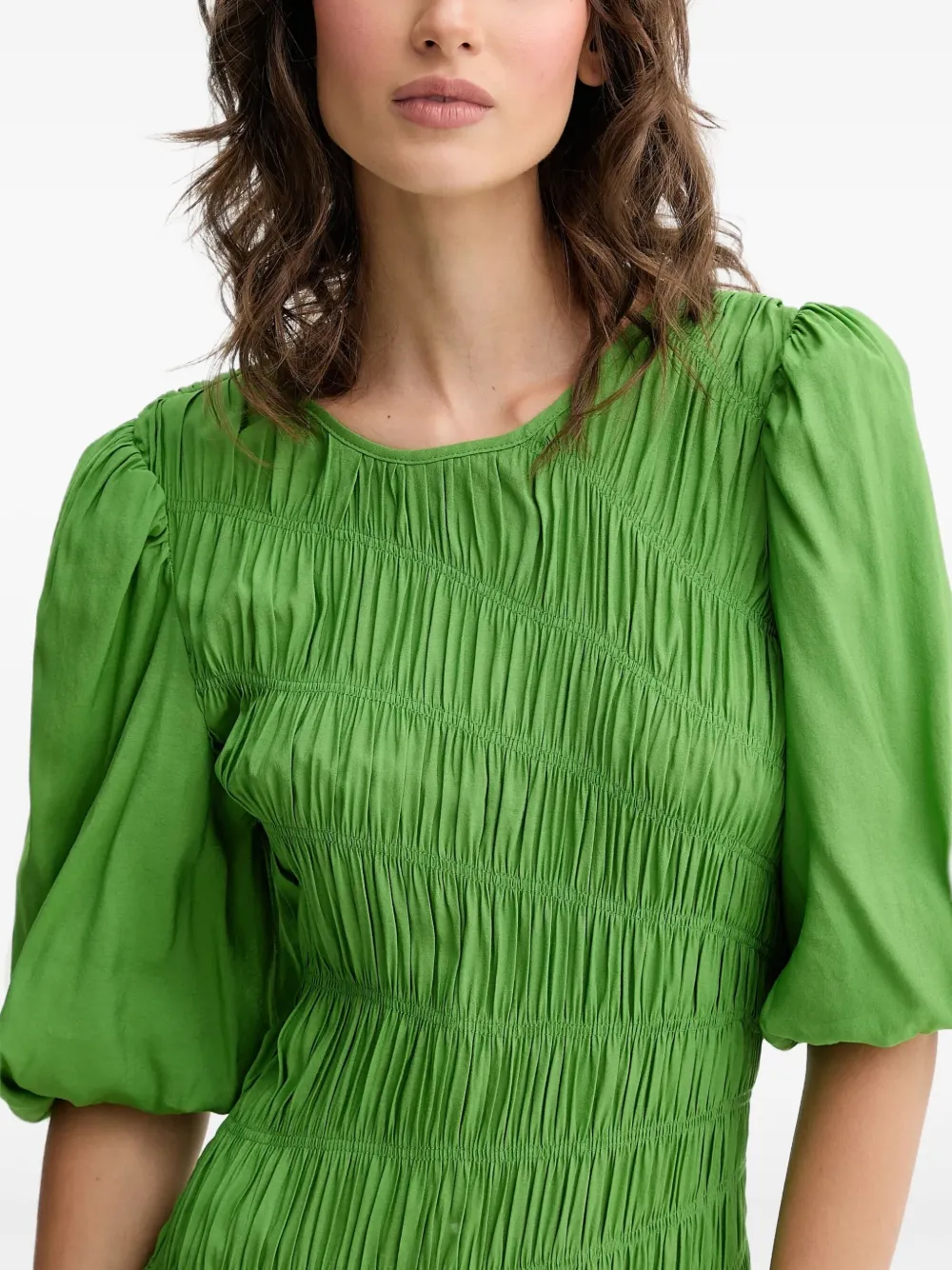 NEVER FULLY DRESSED Maxi-jurk met pofmouwen Groen