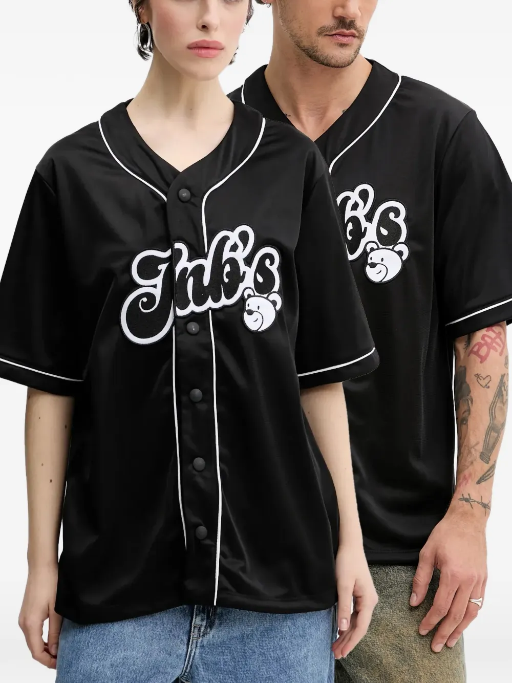 INBETWEENERS appliqué trimmed shirt - Schwarz