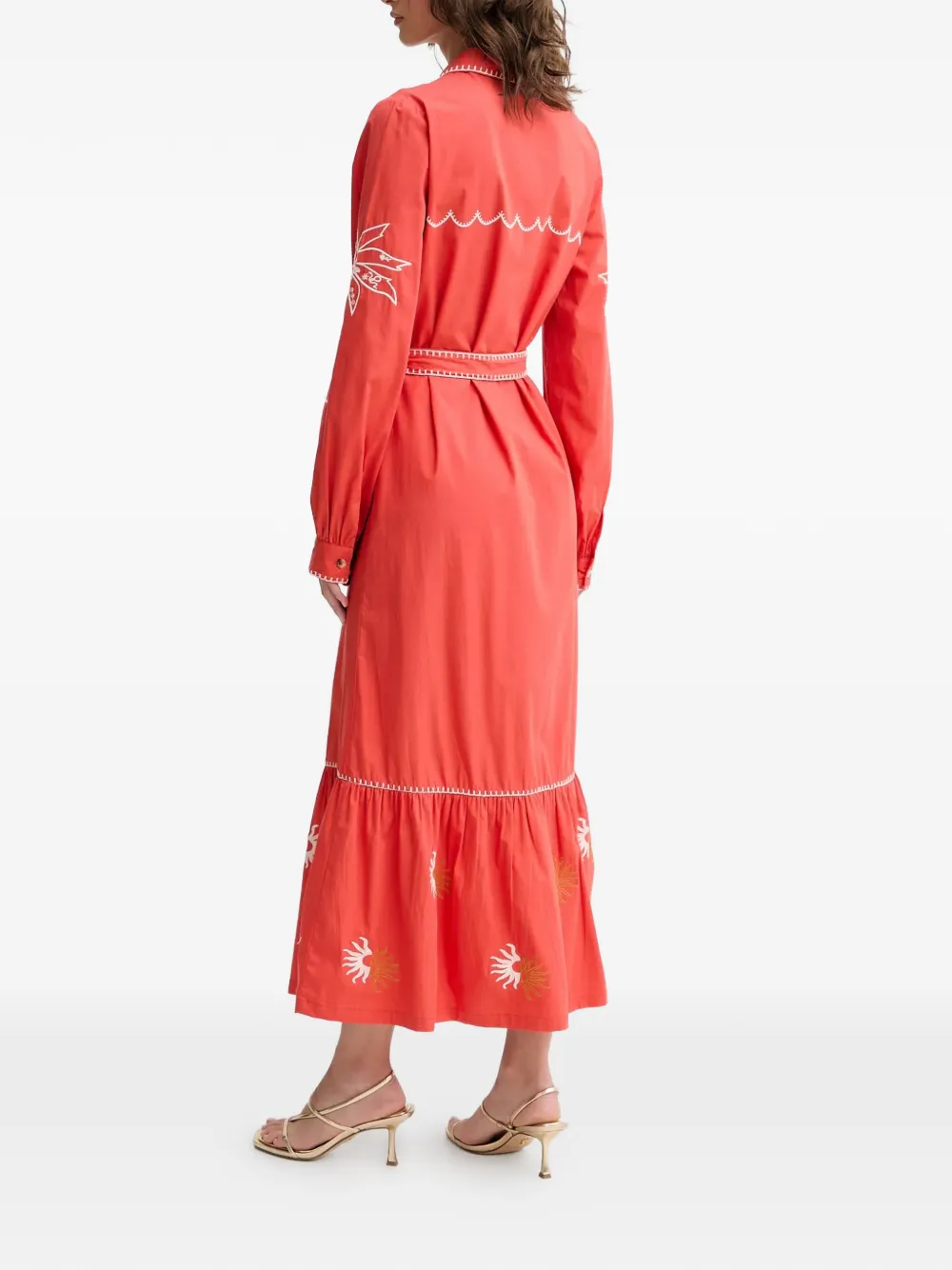  Never Fully Dressed Embroidered Belted Midi Dress 