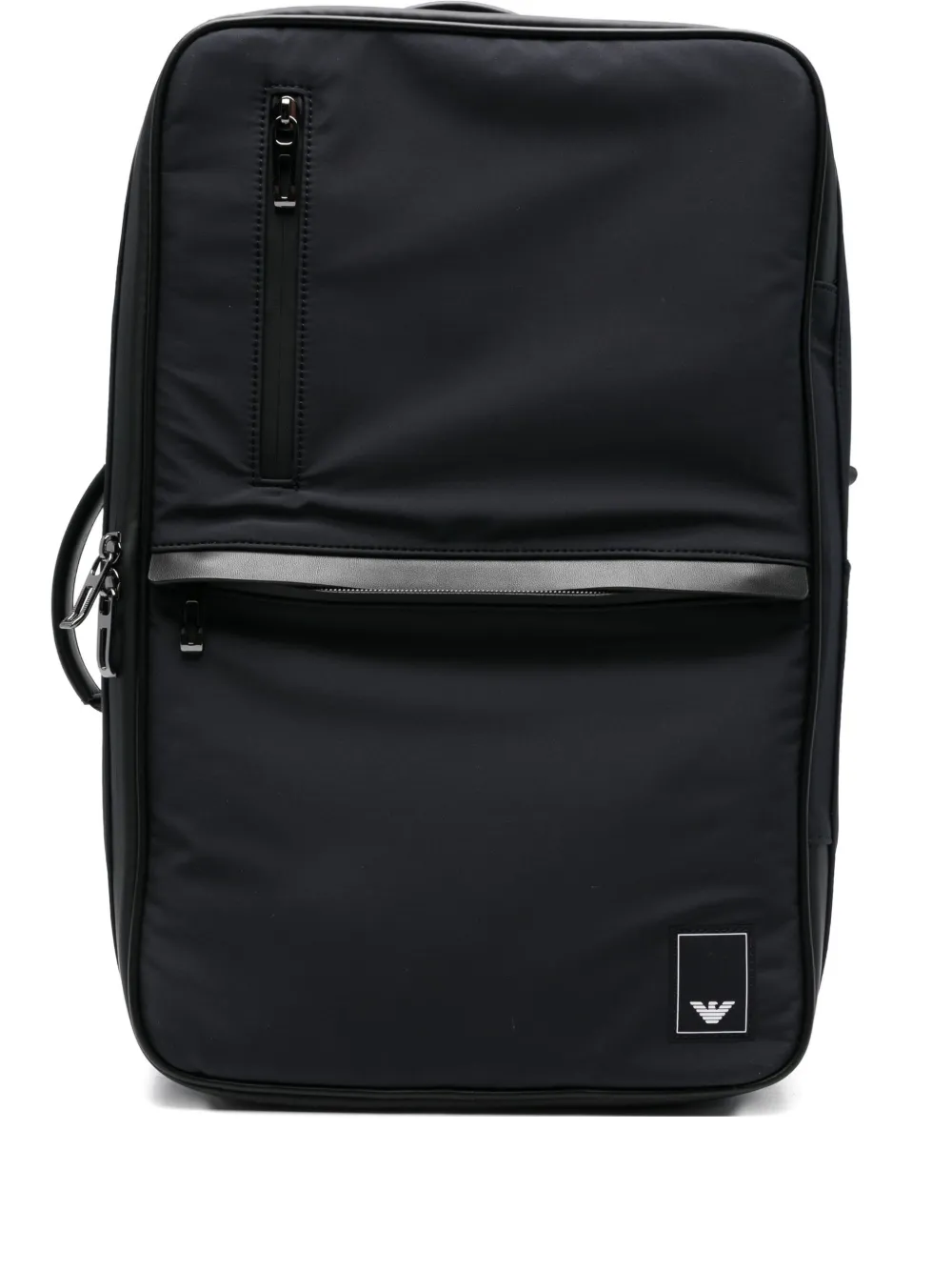 Emporio Armani top-handle logo-patch backpack | Blue | Image 1