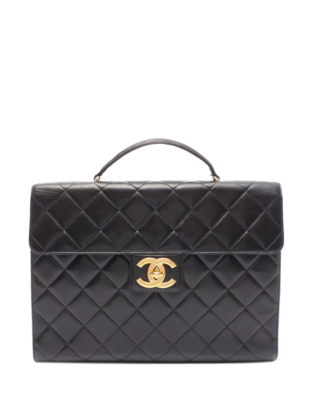 CHANEL Pre-Owned 1996-1997 CC Quilted Lambskin Flap Briefcase business CHANEL Pre-Owned 1996-1997 CC Quilted Lambskin Flap Briefcase business