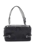 CHANEL Pre-Owned 2005-2006 CC Check Embossed Velvet Belted Side shoulder bag - Black
