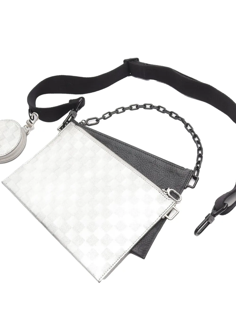 Louis Vuitton Pre-Owned 2021-2025 Damier Glitter Taurillon In The Loop Trio Pouch crossbody bag | Pre-Owned | Image 2