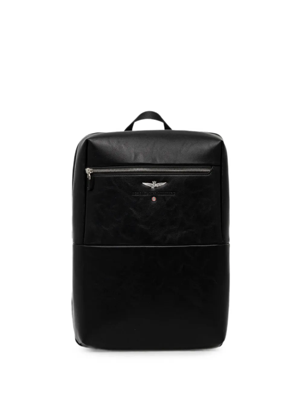 Aeronautica Militare logo-plaque zip-pocket backpack - Schwarz