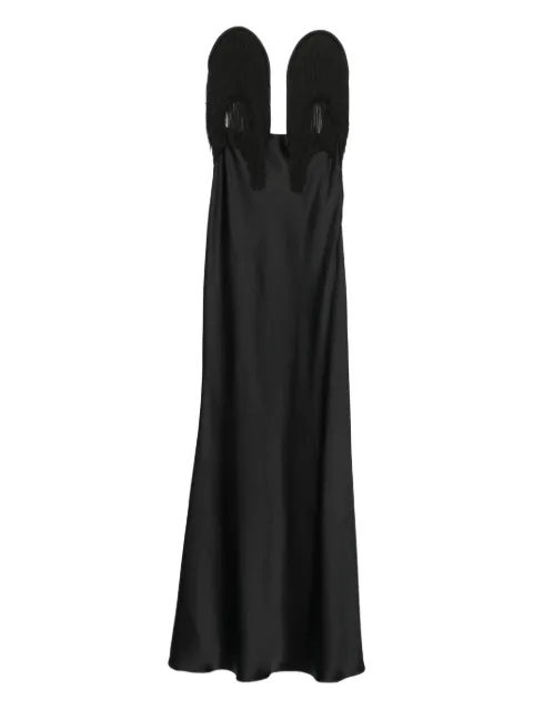 NISSA fringe-embellished maxi dress