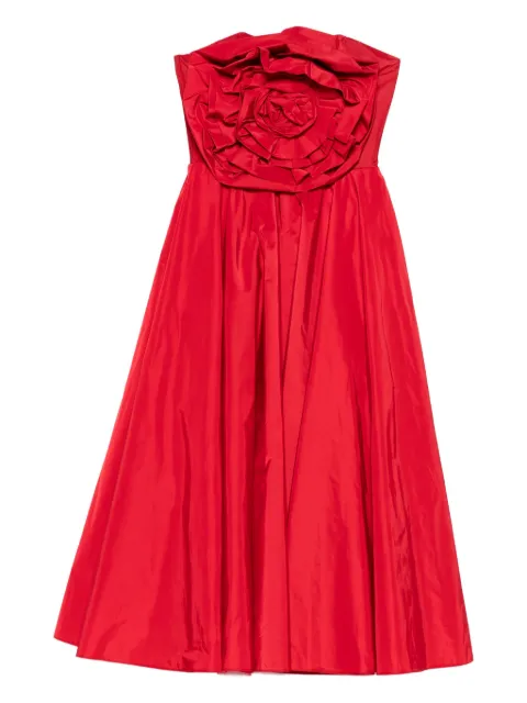 NISSA Vestido midi com aplicação de rosa