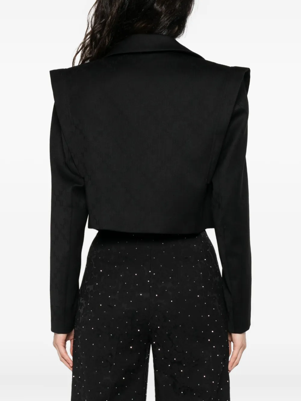 NISSA Cropped jack met gewatteerde schouders Zwart
