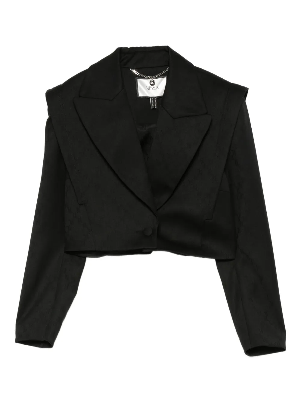 NISSA Cropped jack met gewatteerde schouders Zwart