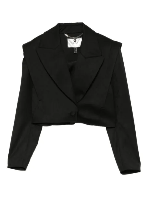 NISSA padded-shoulder cropped jacket